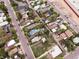 An aerial view captures a quiet residential neighborhood with tree-lined streets and a mix of home styles, showcasing community charm at 2258 S Galapago St, Denver, CO 80223