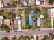 Overhead shot of houses featuring charming backyard areas at 2258 S Galapago St, Denver, CO 80223