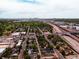 Aerial view of residential homes with easy highway access and a city view at 2258 S Galapago St, Denver, CO 80223