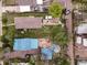 Aerial backyard view with a well-maintained lawn at 2258 S Galapago St, Denver, CO 80223
