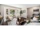 Inviting living room with large bay window, comfortable seating, and stylish decor throughout at 17548 E Wesley Pl, Aurora, CO 80013