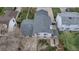 An aerial view of a single Gathering home, highlighting the roof and yard in a suburban setting at 45 Pierce St, Lakewood, CO 80226