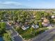 Wide aerial perspective of a neighborhood with mature trees and well-spaced homes at 6801 W 52Nd Ave, Arvada, CO 80002