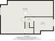 Floor plan of the basement with dimensions of hall, basement, and room at 225 Longspur Dr, Brighton, CO 80601