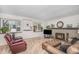 Cozy living room with fireplace, leather seating, and bright windows at 5115 E Davies Dr, Centennial, CO 80122