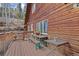 Charming wood home featuring an inviting outdoor deck, perfect for relaxing and enjoying the natural surroundings at 356 Castlewood Dr, Evergreen, CO 80439