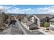 Birds eye view of condo neighborhood and exterior, with mountain views at 4630 Copeland Cir # 201, Highlands Ranch, CO 80126