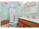 Compact bathroom featuring a shower, toilet, and small vanity, ideal for a guest bathroom at 13463 Quivas St, Westminster, CO 80234