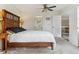 Spacious main bedroom with ceiling fan, walk in closet, and neutral carpet at 2182 S Victor St # D, Aurora, CO 80014
