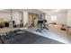 Basement gym featuring workout equipment and rubber mats at 16108 Red Bud Loop, Parker, CO 80134