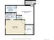 Layout of a basement featuring a bedroom, recreation room, laundry, bath, and walk-in closet at 141 S Knox Ct, Denver, CO 80219