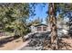 Detached garage with two parking spaces, basketball hoop and long driveway, surrounded by mature trees at 2859 Cagle Dr, Larkspur, CO 80118