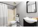 Functional bathroom featuring modern fixtures and a shower/tub combo with neutral color palette at 1820 Newland Ct # 310, Lakewood, CO 80214