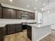 Well-equipped kitchen features stainless steel appliances, dark wood cabinets, and a large island at 7241 Goldbloom Ln, Littleton, CO 80125