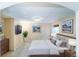 Basement bedroom with modern accents and art at 6118 Salvia Ct, Arvada, CO 80403