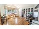 Bright office with hardwood floors, a bay window, and professional sound-dampening studio tiles at 6118 Salvia Ct, Arvada, CO 80403