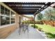Inviting patio featuring a pergola, retractable awning, and outdoor seating area for relaxation and entertainment at 9481 Longstone Dr, Parker, CO 80134