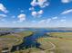 Stunning aerial view capturing the serene lake surrounded by lush green landscapes and winding trails at 27110 E Fremont Pl, Aurora, CO 80016