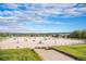 Equestrian area with an extensive riding arena, fencing, and scenic landscape under a blue sky with clouds at 5855 Saddle Creek Trl, Parker, CO 80134
