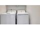 Convenient laundry area featuring a white washing machine and dryer ready for immediate use at 612 Blue Teal Dr, Castle Rock, CO 80104