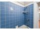 Bright blue tile on shower walls, creating a fresh and clean atmosphere at 3336 N Saint Paul St, Denver, CO 80205