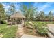 Idyllic backyard gazebo surrounded by lush landscaping, offering a serene retreat at 7472 S Utica St, Littleton, CO 80128