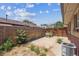 Private backyard with a concrete patio, bordered by a wood fence and lush greenery, creating a serene outdoor retreat at 4233 Shoshone St, Denver, CO 80211