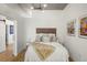 Modern bedroom with wood floors and decor at 1499 Blake St # 3M, Denver, CO 80202
