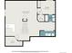 Basement plan showing large recreation room, bedroom, bathroom, laundry room, and additional room at 9673 Pinebrook St, Highlands Ranch, CO 80130