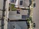 Aerial view of the property showcasing the backyard patio area and the neighborhood at 5439 Verbena St, Denver, CO 80238