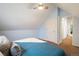 Bedroom with blue walls, a bed, and a closet at 1605 17Th St, Boulder, CO 80302