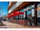 Outdoor seating area at Avanti restaurant at 1605 17Th St, Boulder, CO 80302
