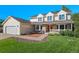Charming two-story home with a well-manicured lawn, brick accents, and an inviting front porch seating area at 8000 S Williams Way, Centennial, CO 80122