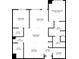 Detailed floor plan showcasing the layout of the primary bedroom, living room, kitchen, and bathrooms at 20 Wilcox St # 309, Castle Rock, CO 80104