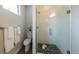 Modern bathroom with glass-enclosed shower, stylish vanity, and elegant finishes at 1355 Zenobia St, Denver, CO 80204