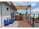 Cozy rooftop deck with shaded seating and flower baskets, perfect for relaxation at 1355 Zenobia St, Denver, CO 80204