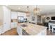 Modern kitchen featuring stainless steel appliances, a large island, and sleek white cabinetry at 7404 Greenwater Cir, Castle Rock, CO 80108