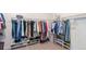 Organized walk-in closet with ample storage for clothing and shoes, maximizing space and convenience at 7404 Greenwater Cir, Castle Rock, CO 80108