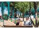 Peaceful park gazebo scene with people relaxing and enjoying the live music in the shade at 7883 W 55Th Ave, Arvada, CO 80002