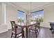 Bright dining area featuring large windows, wood flooring, and a stylish chandelier at 23965 E Kettle Pl, Aurora, CO 80016