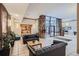 Welcoming lobby boasts tile floors, stone accents, comfortable seating, and stylish decor with views of the entrance at 1020 15Th St # 20F, Denver, CO 80202