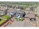 Expansive aerial view of a neighborhood showcasing well-maintained homes, green spaces, and serene landscaping at 1846 Osprey Dr, Brighton, CO 80601
