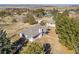 Aerial shot of a beautiful home with mature trees on a sprawling lot at 2619 Mountain View Ave, Franktown, CO 80116