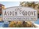 Aspen Grove Condominiums entrance sign at 7122 S Bryant St # 136, Littleton, CO 80120