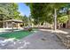 Outdoor space with a ping pong table and shaded seating area at 424 Wright St # 102, Lakewood, CO 80228