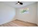 Bright bedroom with a ceiling fan, natural light, and hardwood floors at 2065 Depew St, Edgewater, CO 80214