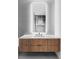 Modern bathroom vanity featuring a white marble countertop and a lighted mirror at 545 Strada Rossa Rd, Golden, CO 80401