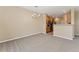 Open dining area features a chandelier and seamless kitchen access, great for intimate dining and entertaining at 12784 Jasmine St # E, Thornton, CO 80602