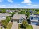 High aerial of neighborhood with beautiful trees and green lawns with mountain views in the distance at 19771 E Wesley Pl, Aurora, CO 80013