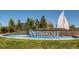 Southshore community sign with fountain and sail boat decoration at 7214 S Shady Grove Ct, Aurora, CO 80016